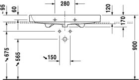Möbelwaschtisch Happy D.2 1000 mm m.ÜL, m.HLB, 1 HL, geschl., weiß