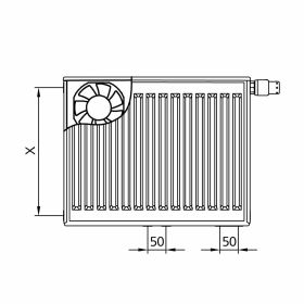 Kermi x-flair Profil-Vplus Wärmepumpen-Heizkörper Typ 22 600x600x100 mm links 435 Watt
