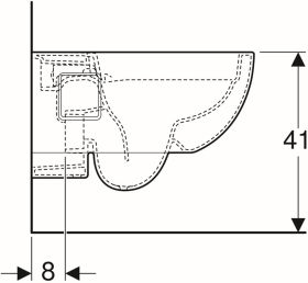 Geberit Renova Wand-WC Tiefspüler teilgeschlossene Form, Rimfree, weiß