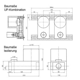Unterputz-Kombination 2-fach für Wohnungs-Wasserzähler