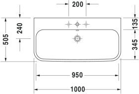 Möbelwaschtisch Happy D.2 1000 mm m.ÜL, m.HLB, 1 HL, geschl., weiß