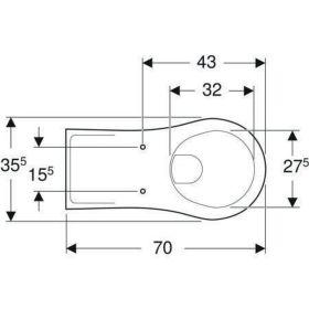 Geberit Vitalis Wand-WC Tiefspüler verlängerte Ausladung, weiß
