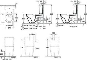 Villeroy & Boch Tiefspül-WC spülrandlosf Kombi 2.0 5617R0 370x700mm Oval Weiß Alpin