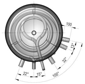 Kombi-Schichtspeicher 1000 Liter mit einem Wärmetauscher und 100 mm Isolierung