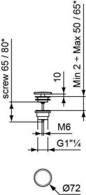 Ideal Standard Schaftventil, nicht versc Weiß