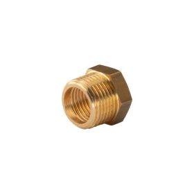 Messing Gewinde-Fitting Reduzierung 3/8"AG (DN 10) - 1/4"IG (DN 8) - schwere Ausführung