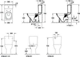 Villeroy & Boch Tiefspül-WC für Kombination O.n 566110 360x670mm Oval Weiß Alpin