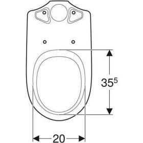 Geberit Renova Stand-WC für AP-SPK aufge Abgang horizontal, weiß