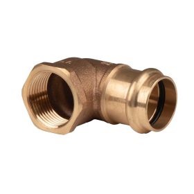 Kupfer Pressfitting Winkel 90° aus Rotguss 28 mm - 1" IG V+M-Kontur DVGW