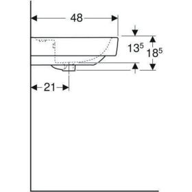 Geberit Renova Plan Waschtisch, 75x48cm m. Hl., m. Ül., weiß