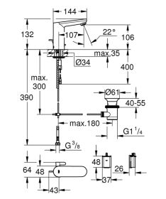 IR-Elektronik für WT Eurosmart CE 36331_1 mit Mischung Batterie chrom
