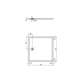 Ideal Standard Rechteck-Brausewanne Ultr 1200x1200x30mm, Carraraweiß