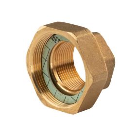 Messing Gewinde-Fitting Schaft flachdichtend mit Kappe für Rundelemente + Dichtung 1 1/4"IG (DN 32) - 2"IG (DN 50) - schwere Ausführung