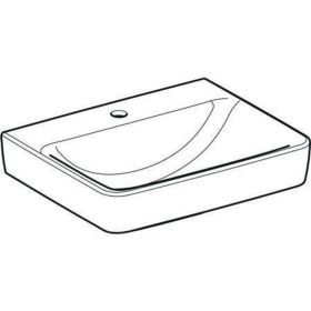 Geberit Renova Plan Waschtisch, 55x44cm m. Hl., o. Ül., weiß
