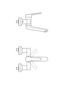 Ideal Standard Wand-WT-Armatur Ceraplus Ausld.230-249mm absp.S-Anschlüsse Chrom