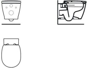 Ideal Standard WC-Paket Connect, WC rand m.WC-Sitz Softclosing,365x550x340mm,Weiß