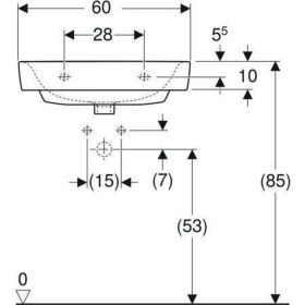 Geberit Renova Plan Waschtisch, 60x48cm m. Hl., o. Ül., weiß