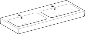 Geberit iCon Doppelwaschtisch, 120x48,5c m. Hl., m. Ül., weiß