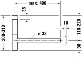 Duravit Design Siphon, schwarz matt
