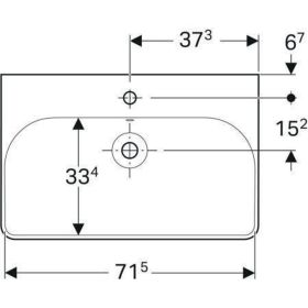 Geberit Smyle Square Waschtisch, 75x48cm m. Hl., m. Ül., weiß