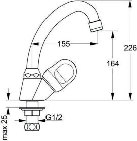 Ideal Standard Standventil Alpha, Auslad Chrom