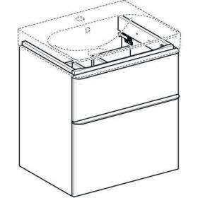 Geberit Smyle Square US für WT, m. 2 Sch 58,4x61,7x47cm, Nussbaum