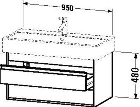 WTU wandhängend Ketho 440x950x480mm 2 SchKa, für 045410, weiß matt