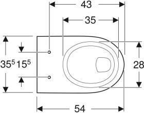 Geberit Renova Wand-WC Flachspüler weiß, KeraTect