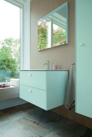 Möbelwaschtisch ME by Starck 830 mm mit ÜL, mit HLB, 1 HL, weiß