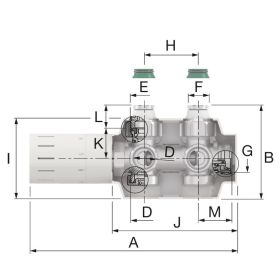 Simplex Ventilhahnblock VARIODESIGN Design Anschlussarmatur / Multiblock-Set rechts/links verchromt 3/4"