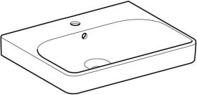 Geberit Smyle Square Waschtisch, 60x48cm m. Hl., m. Ül., weiß