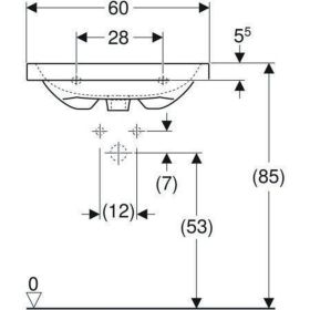 Geberit iCon Light WT 60x42cm, verk. Aus mit Hahnloch, mit Überlauf, weiß