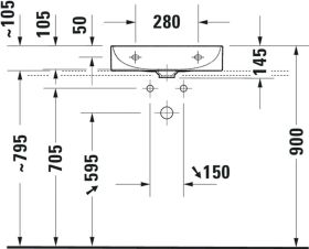 Duravit Möbel-WT DuraSquare 500mm, Weiß o.ÜL, m.HLB, 1 HL