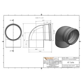 HTsafeB Bogen DN 160 87,5 Grad