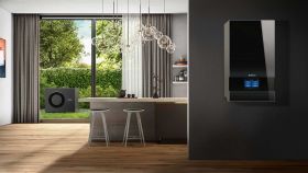 Buderus Luft-Wasser-Wärmepumpe Logaplus M WLW186i-12 AR E schwarz