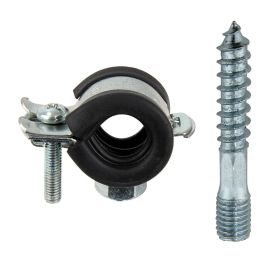 Rohrschelle 20 - 23 mm 1/2 Zoll mit Stockschraube M8 x 50 TX 25 10 Stück