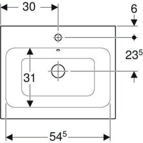 Geberit iCon Aufsatzwaschtisch, 60x48,5c m. Hl., m. Ül., weiß