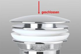 Airfit Ablaufventil mit rundem clickclack 1 1/4 Zoll großer Stopfen