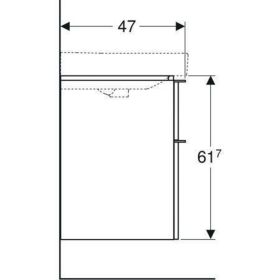 Geberit Smyle Square US für WT, m. 2 Sch 88,4x61,7x47cm, weiß