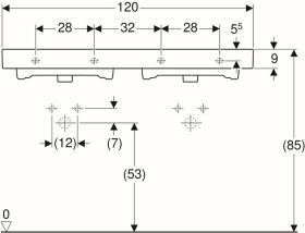Geberit iCon Doppelwaschtisch, 120x48,5c m. Hl., m. Ül., weiß