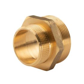Messing Gewinde-Fitting Reduziernippel 1 1/2"AG (DN 40) - 2"AG (DN 50) - schwere Ausführung