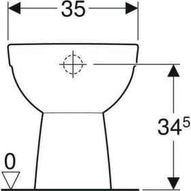Geberit Renova Stand-WC Tiefspüler, Abg. teilgeschl.Form, T:53cm, weiß