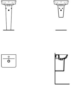 Handwaschbecken Connect Air Cube 1 Hl. m.Ül. 400x350x150mm Weiß