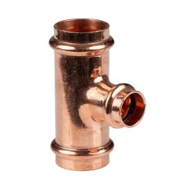 Kupfer Pressfitting T-Stück Mittelgang reduziert 28 x 18 x 28 mm V+M-Kontur DVGW