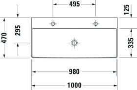 Möbel-WT DuraSquare 1000mm o. ÜL, 2 HL, geschl., weiß