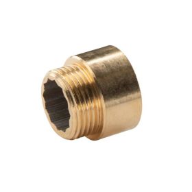 Messing Gewinde-Fitting Hahnverlängerung IG/AG 1" (DN 25) Länge 20 mm - schwere Ausführung