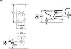 Villeroy & Boch Tiefspül-WC Vita spülrandlos O. Vita 4601R0 360x700mm Oval Weiß Alpin