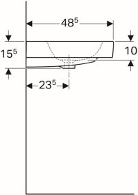 Geberit iCon Waschtisch, 75x48,5cm m. Hl., m. Ül., weiß
