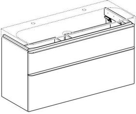 Geberit Smyle Square US für WT, m. 2 Sch 118,4x61,7x47cm, weiß
