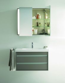 Möbelwaschtisch D-Code 850 mm mit ÜL, mit HLB, 1 HL, weiß